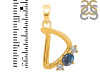 Labradorite & White Topaz Alphabet D Pendant LBD-RDA-56.