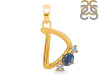 Labradorite & White Topaz Alphabet D Pendant LBD-RDA-56.