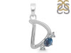 Labradorite & White Topaz Alphabet D Pendant LBD-RDA-56.