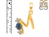 Labradorite & White Topaz Alphabet M Pendant LBD-RDA-65.