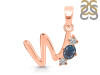 Labradorite & White Topaz Alphabet W Pendant LBD-RDA-75.