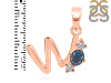 Labradorite & White Topaz Alphabet W Pendant LBD-RDA-75.