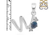 Labradorite & White Topaz Alphabet W Pendant LBD-RDA-75.