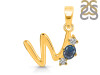 Labradorite & White Topaz Alphabet W Pendant LBD-RDA-75.