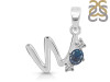 Labradorite & White Topaz Alphabet W Pendant LBD-RDA-75.