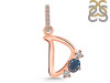 Labradorite & White Topaz Alphabet D Pendant LBD-RDA-82.