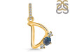 Labradorite & White Topaz Alphabet D Pendant LBD-RDA-82.