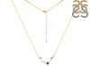 Aries Zodiac Star Constellation Labradorite & White Topaz Necklace LBD-RDN-488.