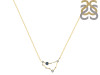 Capricorn Zodiac Star Constellation Labradorite & White Topaz Necklace LBD-RDN-489.