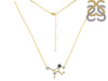 Virgo Zodiac Star Constellation Labradorite & White Topaz Necklace LBD-RDN-491.
