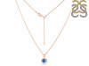Labradorite & White Topaz Necklace With Slider Lock LBD-RDN-69.