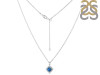 Labradorite & White Topaz Necklace With Slider Lock LBD-RDN-77.