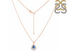 Labradorite & White Topaz Necklace With Slider Lock LBD-RDN-80.