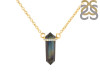 Labradorite & White Topaz Pencil Necklace LBD-RN-84.