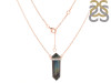 Labradorite & White Topaz Pencil Necklace LBD-RN-84.