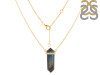 Labradorite & White Topaz Pencil Necklace LBD-RN-84.