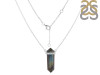 Labradorite & White Topaz Pencil Necklace LBD-RN-84.