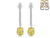 Lemon Quartz & White Topaz Hoop Earring LEM-RDE-1469.