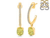 Lemon Quartz & White Topaz Hoop Earring LEM-RDE-1469.