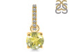 Lemon Quartz & White Topaz Pendant LEM-RDP-549-CZ-LOOP.