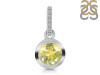 Lemon Quartz & White Topaz Pendant LEM-RDP-742-CZ-LOOP.