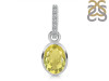 Lemon Quartz & White Topaz Pendant LEM-RDP-792-CZ-LOOP.