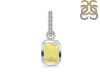 Lemon Quartz & White Topaz Pendant LEM-RDP-954-CZ-LOOP.