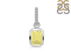 Lemon Quartz & White Topaz Pendant LEM-RDP-955-CZ-LOOP.