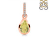 Lemon Quartz & White Topaz Pendant LEM-RDP-956-CZ-LOOP.