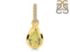 Lemon Quartz & White Topaz Pendant LEM-RDP-956-CZ-LOOP.