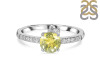 Lemon Quartz & White Topaz Ring LEM-RDR-2303.