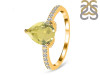 Lemon Quartz & White Topaz Ring LEM-RDR-2860.
