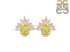 Lemon Quartz & White Topaz Stud Earring LEM-RE-71.