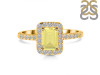 Lemon Quartz & White Topaz Ring LEM-RR-432.