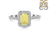Lemon Quartz & White Topaz Ring LEM-RR-432.