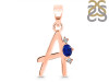 Lapis & White Topaz Alphabet A Pendant LLP-RDA-1.