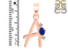 Lapis & White Topaz Alphabet A Pendant LLP-RDA-1.