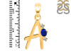 Lapis & White Topaz Alphabet A Pendant LLP-RDA-1.