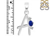 Lapis & White Topaz Alphabet A Pendant LLP-RDA-1.