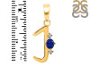 Lapis & White Topaz Alphabet J Pendant LLP-RDA-10.