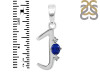 Lapis & White Topaz Alphabet J Pendant LLP-RDA-10.