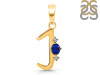 Lapis & White Topaz Alphabet J Pendant LLP-RDA-10.