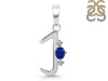 Lapis & White Topaz Alphabet J Pendant LLP-RDA-10.