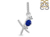 Lapis & White Topaz Alphabet X Pendant LLP-RDA-102.