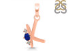 Lapis & White Topaz Alphabet K Pendant LLP-RDA-11.