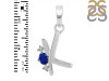 Lapis & White Topaz Alphabet K Pendant LLP-RDA-11.