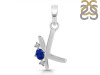 Lapis & White Topaz Alphabet K Pendant LLP-RDA-11.