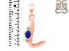 Lapis & White Topaz Alphabet L Pendant LLP-RDA-12.