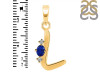 Lapis & White Topaz Alphabet L Pendant LLP-RDA-12.