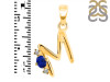 Lapis & White Topaz Alphabet M Pendant LLP-RDA-13.